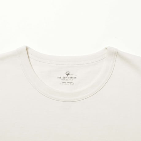 10/-イズミールオーガニックコットン(コンパクト)吊編み天竺 S/S T-SHIRT IVORY