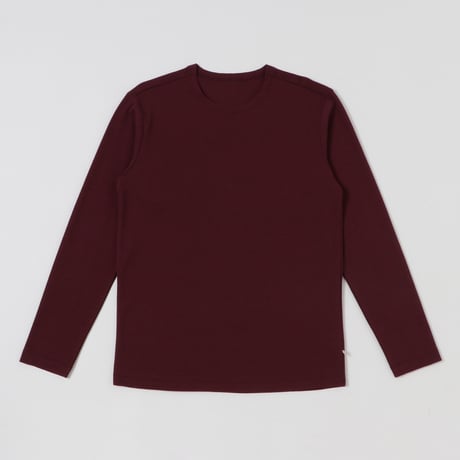 EG FINE BLENDED CASHMERE ミラノリブ　クルーネックL/S　BURGUNDY