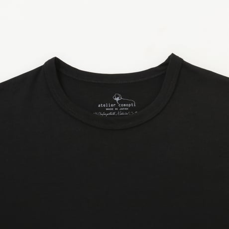 【WEB限定】40//スビンゴールドオーガニック×スーピマオーガニック天竺　S/S　T-SHIRT TRUE BLACK