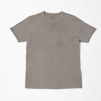 USAコットン16/-吊り編み天竺×天然染料染めポケットTシャツ　鈍色