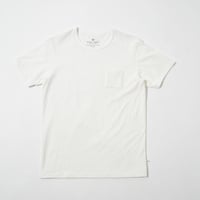USAコットン16/-吊り編み天竺　ポケットTシャツ　WHITE（無染色）