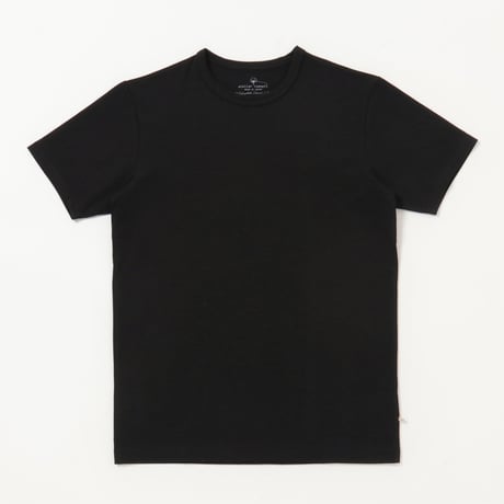 【WEB限定】40//スビンゴールドオーガニック×スーピマオーガニック天竺　S/S　T-SHIRT TRUE BLACK