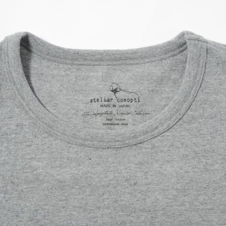 [FLUFFY] 21/-CSYムラ糸天竺  S/S  T-SHIRT  MELANGE GREY
