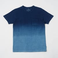 USAコットン16/-吊り編み天竺×自然建て琉球藍染めポケットTシャツ　AISORA