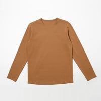EG FINE BLENDED CASHMERE ミラノリブ　クルーネックL/S　CAMEL