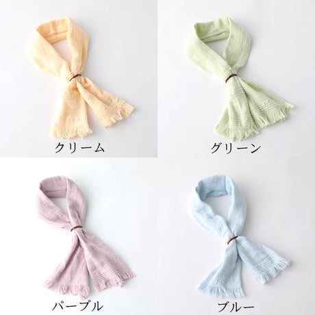 おしゃれ 可愛い 保冷　冷感　 ひんやり　今治タオル　コットンマフラー　ストール 固まらない保冷剤付き リング付き 熱中症対策　ギフト プレゼント 贈り物【定形外郵便発送 送料無料】ormhcm