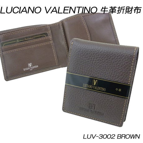 ルチアーノバレンチノ　牛革 本革 レザー　シボ　メンズ折財布　ＬＵＶ3002