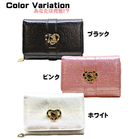 【Hello　Kitty】ハローキティ　キティちゃん かぶせ付き　折財布　短財布 エナメル 　大人可愛いkty-shortwal