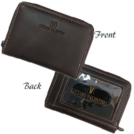 【LUCIANO VALENTINO】ルチアーノバレンチノ牛革パスケース　小銭入れ付定期入れ　フラグメントケース　キャッシュレスミニ財布ＬＵＶ２００８
