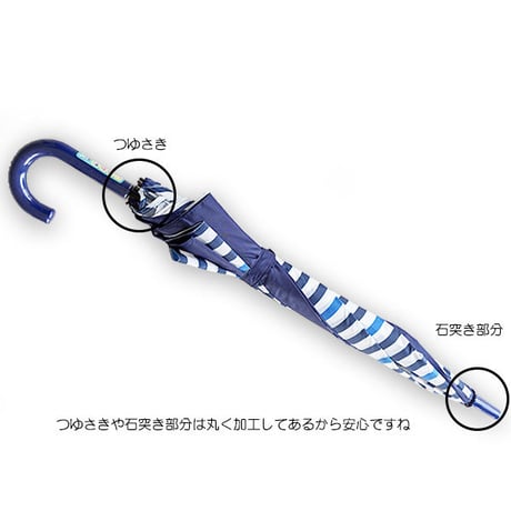 子供用リュックやランドセルが濡れにくい雨傘　手開き式 グラスファイバー 55㎝　キッズ　ジュニア傘　透明窓付　男の子　女の子　送料無料　um204