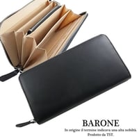 ラウンドウ ォレット メンズレザーロングウ ォレット 本革牛革 紳士用長財布【BARONE バローネ】
