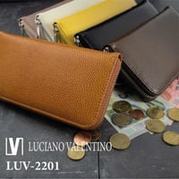 【Luciano Valentino】ルチアーノバレンチノ　牛革　パテントノボ 　ラウンドファスナー 長財布　送料無料　LUV2201