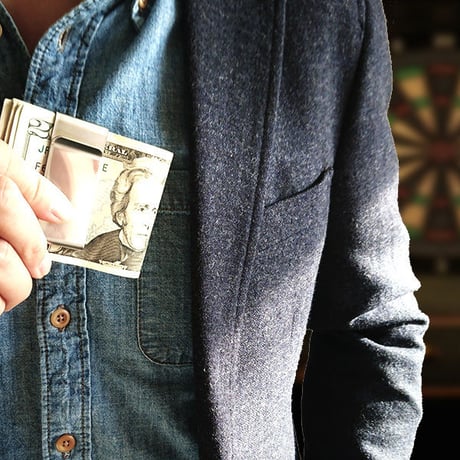 メンズシンプル マネークリップ シルバー moneyclip 札挟み【定形外郵便発送】