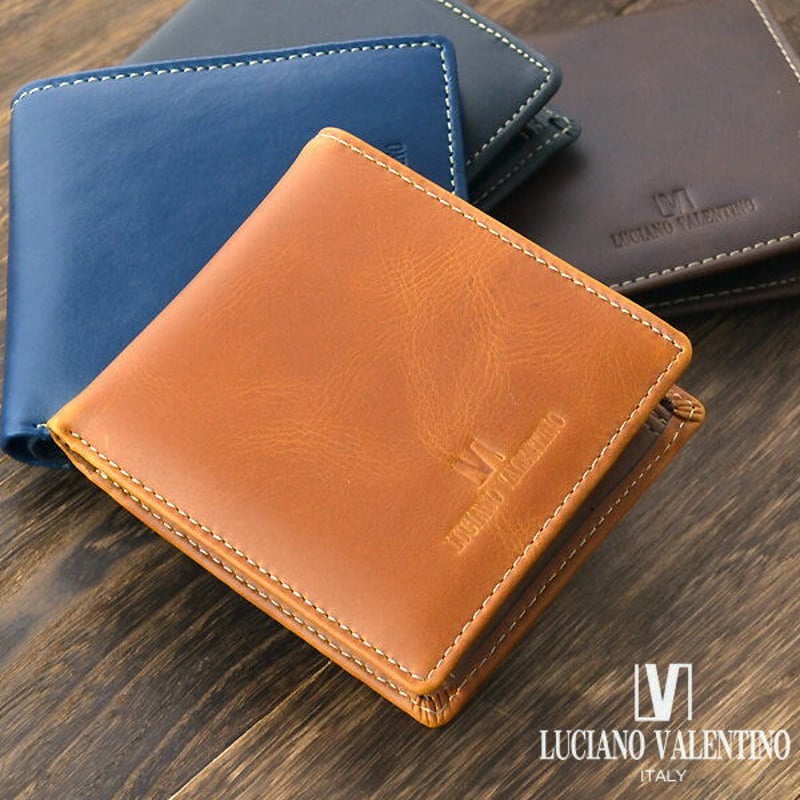 LUCIANO VALENTINO】ルチアーノバレンチノ牛革メンズ短財布 折財布