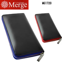 【 Merge（マージ）】馬革×牛革　長財布　メンズ　レザー　シングル　ラウンドファスナー長財布　MG-1720　ブラック　レッド　ブルー