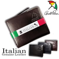 アーノルドパーマー イタリアンレザー 二つ折り財布 短財布 札入れ 本革 牛革メンズ レディース ブランド　レザーウォレット4ap3190