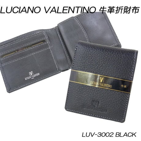 ルチアーノバレンチノ　牛革 本革 レザー　シボ　メンズ折財布　ＬＵＶ3002