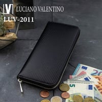 【Luciano Valentino】ルチアーノバレンチノ　カーボンレザー ラウンドファスナー　迷彩柄　長財布　メンズ紳士用 　送料無料LUV2011bk