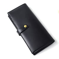【 Merge（マージ）】馬革×牛革　一部クロコ型押し　スナップボタン仕様　メンズ二つ折り長財布　レザー　MG-1741　ブラック　黒