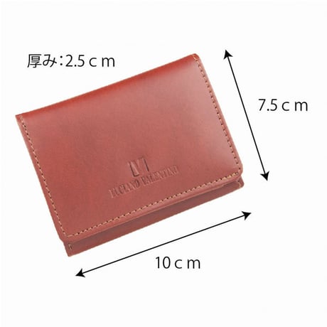 コンパクト三つ折り財布 LUCIANO VALENTINO ルチアーノ・バレンチノ サラマンダースムースレザー 手のひらサイズ 小さな財布 極小 小さいを極める【定形外郵便　送料無料】	luv7110