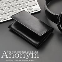ブランド名を刻印しないという発想から生まれたブランド 紳士用名刺入れ ダコタレザーカードケース 本革牛革 メンズレザーパスケース ブラック 送料無料 Anonym056