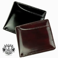 【LA PELLE】イタリアンレザー　カードスライダー付き二つ折り財布　メンズ牛革　本革短財布　LP3004