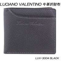 ルチアーノバレンチノ　牛革　レザー　シボ　メンズ二つ折り財布　短財布ＬＵＶ3004