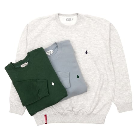 CREW SWEAT / DRIP EMB LETTER SPOT