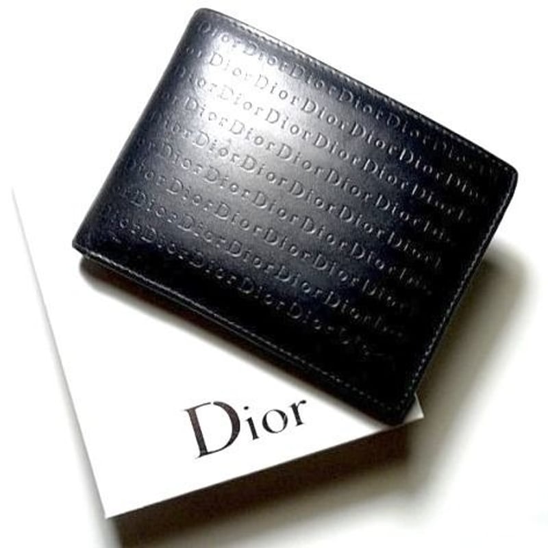 Dior Homme（ディオールオム）2つ折り財布（ロゴグラム x 黒 x 本物