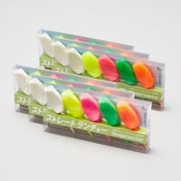 【送料無料】蛍光4色+ホワイトのストレートランチャー 5本入り ［6パック入り1ケース］ ＜5色＞