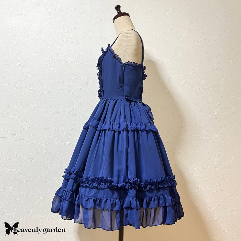 636【140】シャーリーテンプル　ぶどうバスケット　ジャンパースカート　ブルー 636【140】シャーリーテンプル ぶどうバスケット ジャンパー