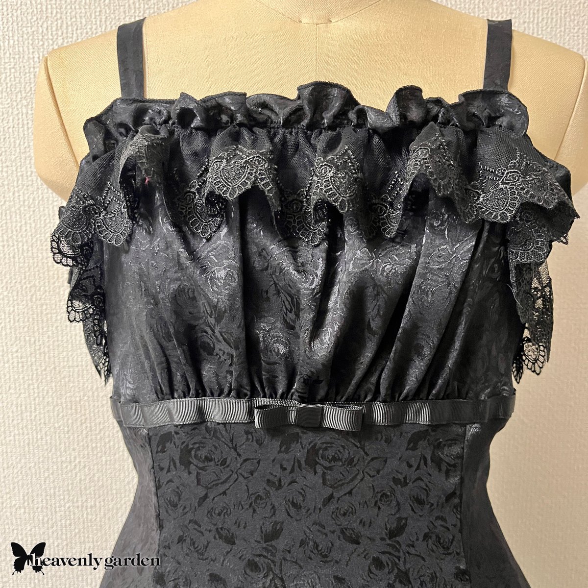 ローズジャカードプリンセスラインジャンパースカート・ブラック