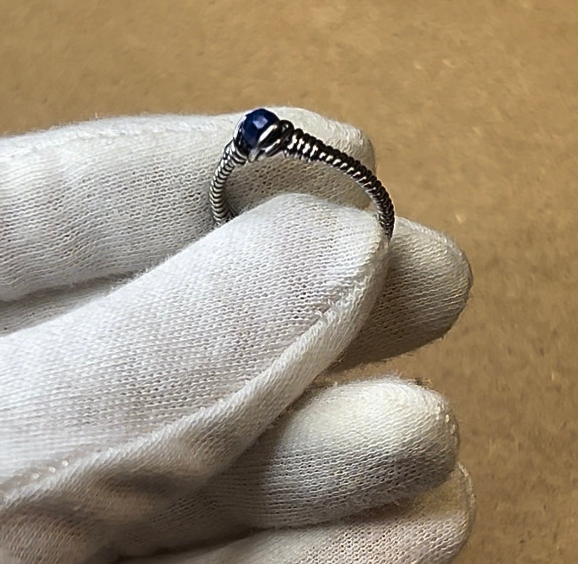 サージカルステンレス（SUS316L）製ラピスラズリのリング | myu_wire