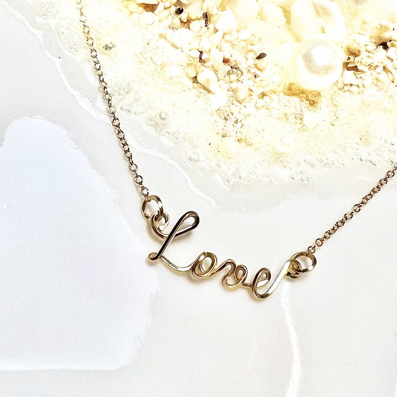 14kgf製 筆記体レタード＊ネームネックレス | myu_wire 高品質