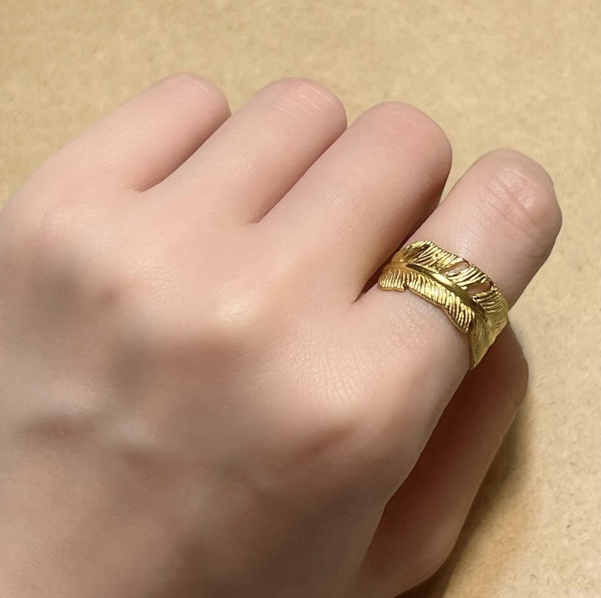 ステンレス製フェザーリング14号（ゴールドカラー） | myu_wire 高品質