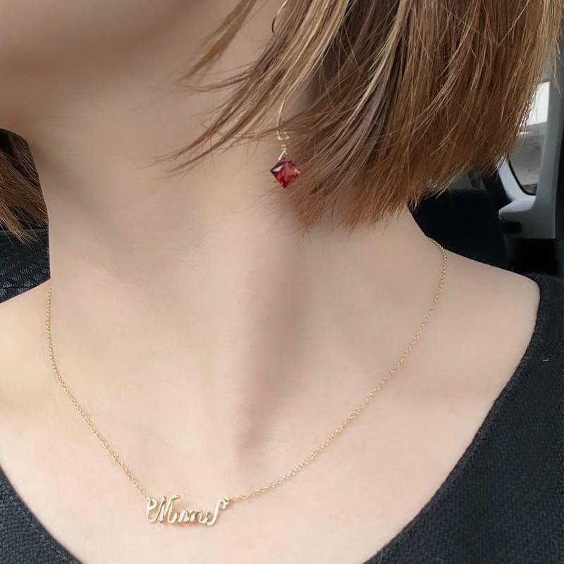 14kgf ネームオーダー ガーネット ネックレス ピアス✧名前好きな言葉 14kgf ネームオーダー ガーネット ネックレス ピアス✧名前好き