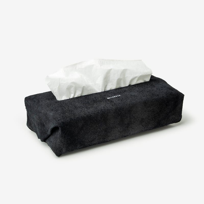 サイズフリーのティッシュカバー TISSUE BOX COVER / BLACK | fabrik