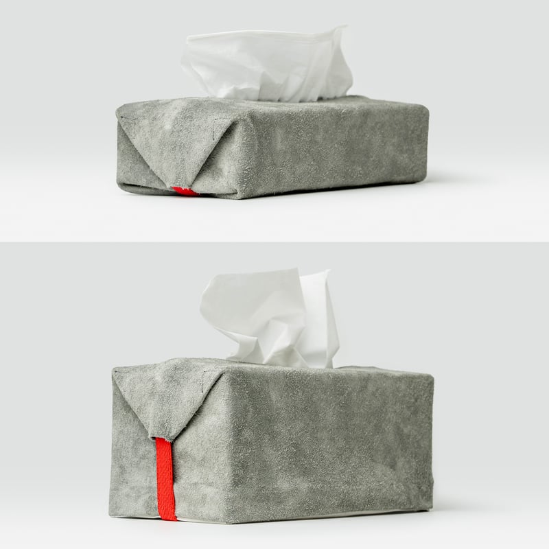 サイズフリーのティッシュカバー TISSUE BOX COVER / GRAY | fabrik