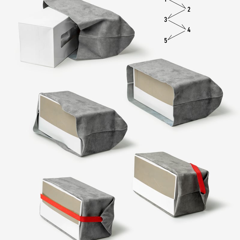 サイズフリーのティッシュカバー TISSUE BOX COVER / GRAY | fabrik