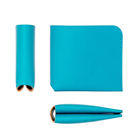 コインケースが取り外せる財布　BI-FOLD WALLET & [FLIP] / FABRIK TURQUOISE