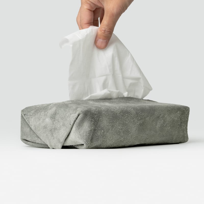 サイズフリーのティッシュカバー TISSUE BOX COVER / GRAY | fabrik
