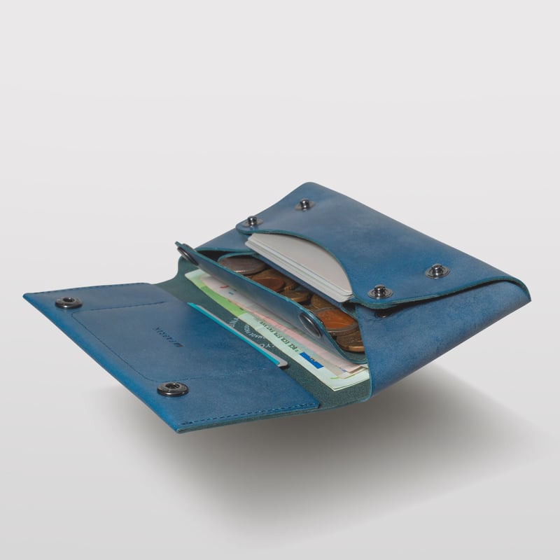 コンパクト設計の長財布 LONG WALLET / BLUE | fabrik
