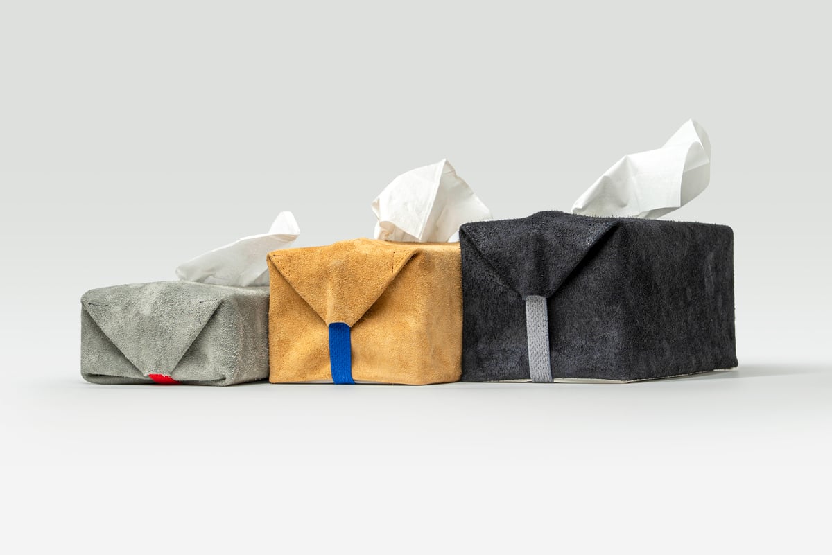 サイズフリーのティッシュカバー TISSUE BOX COVER / BLACK | fabrik