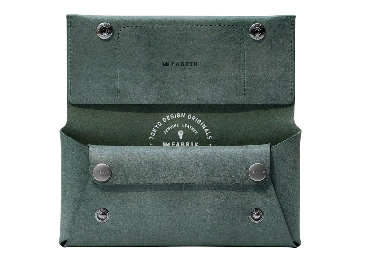 FABRIC　ダークグリーン レザー 長財布 　ファブリック fit=scale-down,w=1200