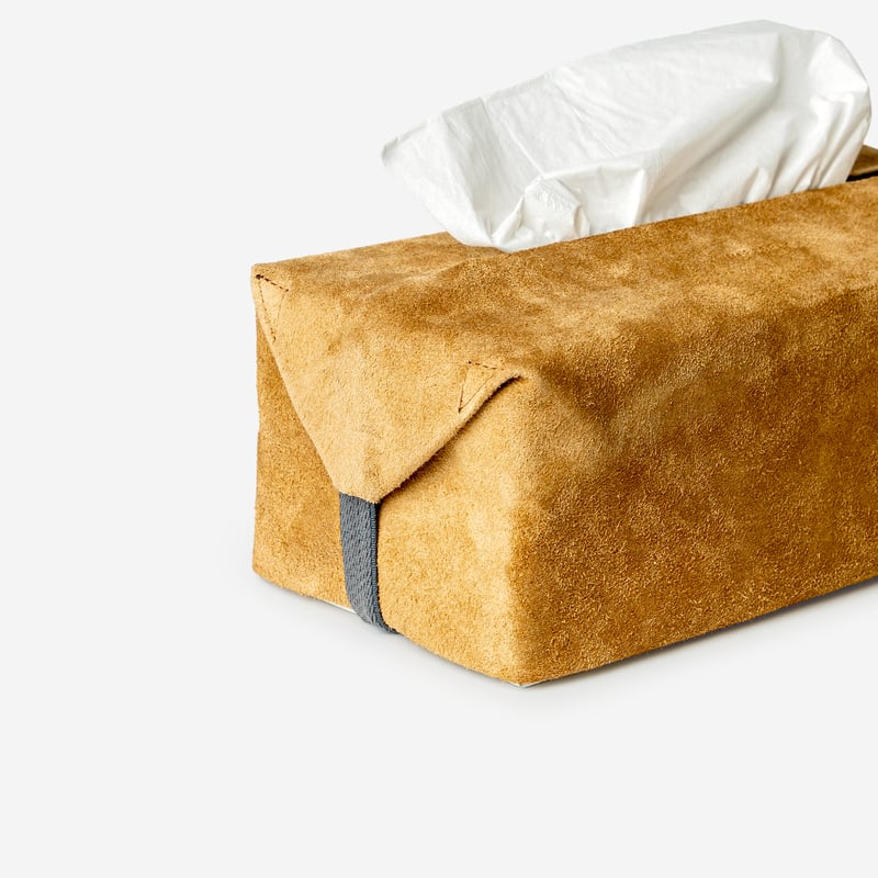 サイズフリーのティッシュカバー TISSUE BOX COVER / CAMEL | fabrik
