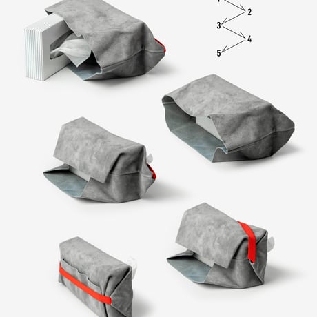 サイズフリーのティッシュカバー TISSUE BOX COVER / GRAY