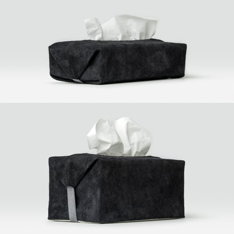 サイズフリーのティッシュカバー TISSUE BOX COVER / BLACK
