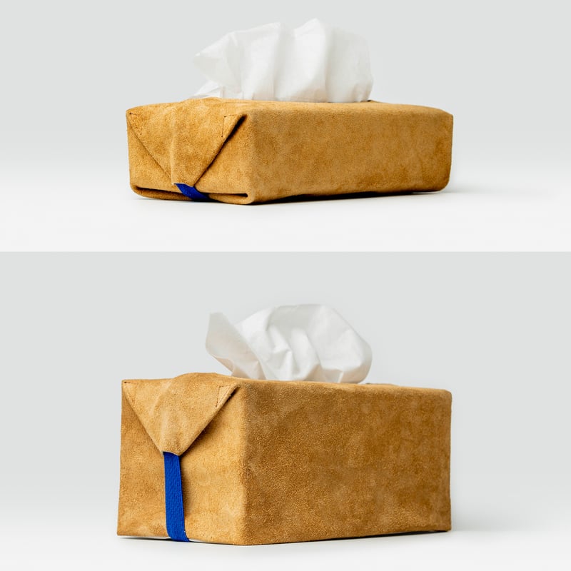 サイズフリーのティッシュカバー TISSUE BOX COVER / CAMEL | fabrik