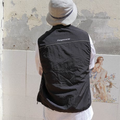 SIDE LOGO NYLON VEST (BLACK)