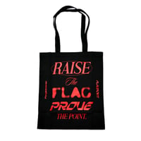 FLAG POINT x FORGET NEVER / RAISE TOTE BAG (BLACK)